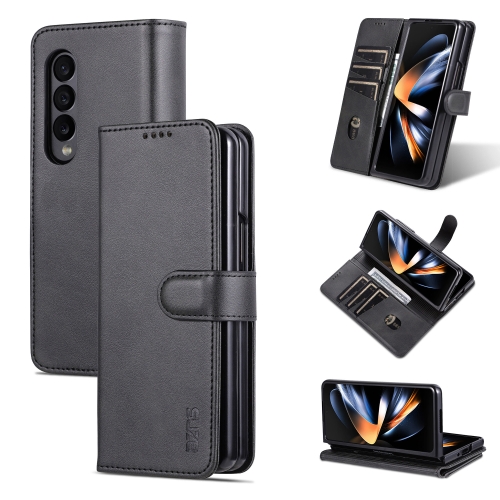 

For Samsung Galaxy Z Fold3 5G AZNS Skin Feel Calf Texture Flip Leather Phone Case(Black)