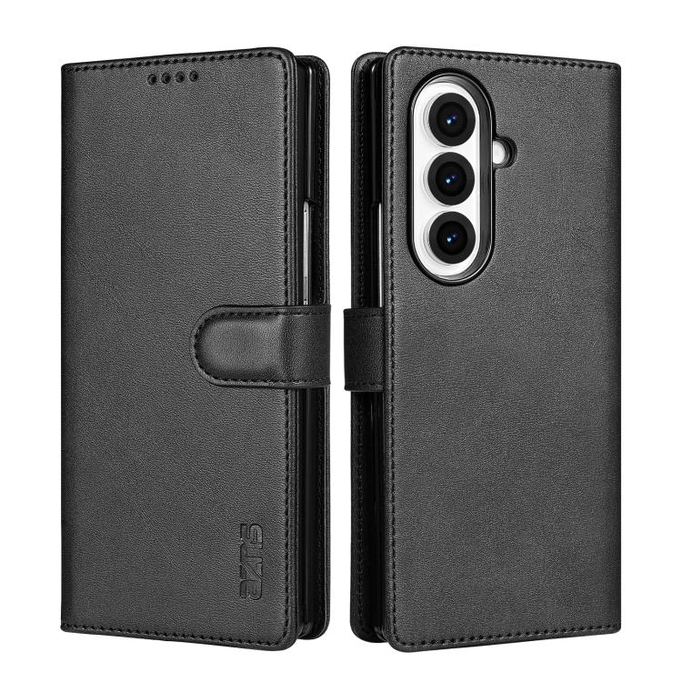 

For Samsung Galaxy Z Fold7 5G AZNS Skin Feel Calf Texture Flip Leather Phone Case(Black)