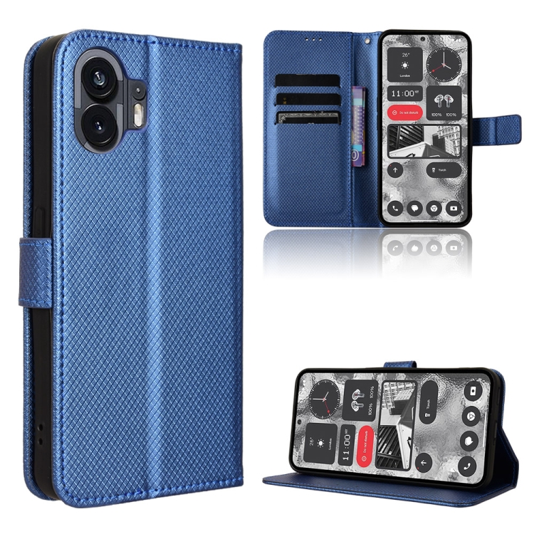 

For Nothing Phone 2 Diamond Texture Leather Phone Case(Blue)