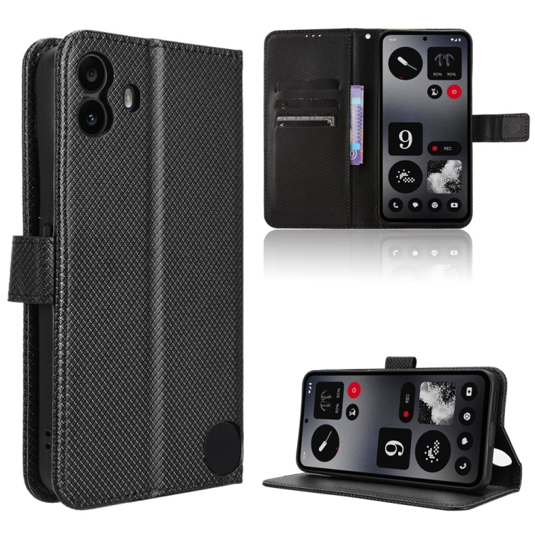

For Nothing CMF Phone 1 Diamond Texture Leather Phone Case(Black)