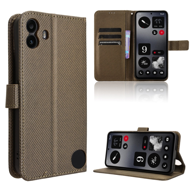 

For Nothing CMF Phone 1 Diamond Texture Leather Phone Case(Brown)