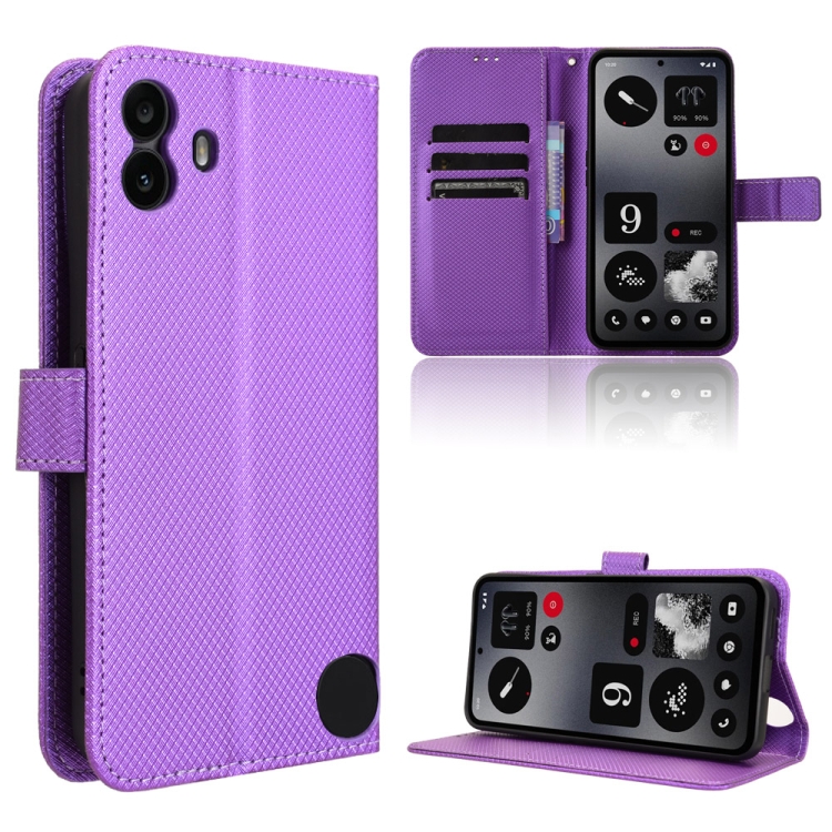 

For Nothing CMF Phone 1 Diamond Texture Leather Phone Case(Purple)