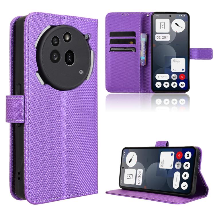 

For Nothing Phone 3a Pro Diamond Texture Leather Phone Case(Purple)
