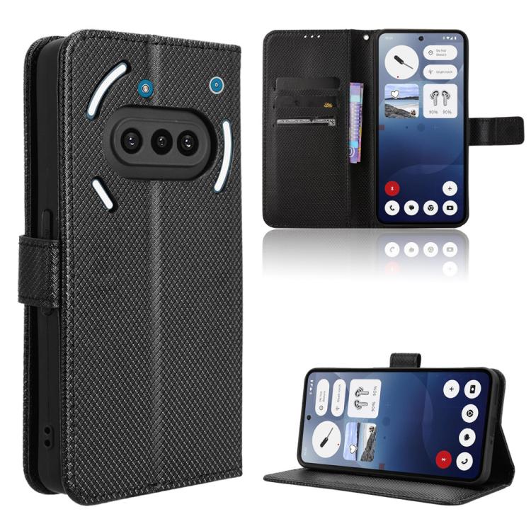 

For Nothing Phone 3a Diamond Texture Leather Phone Case(Black)