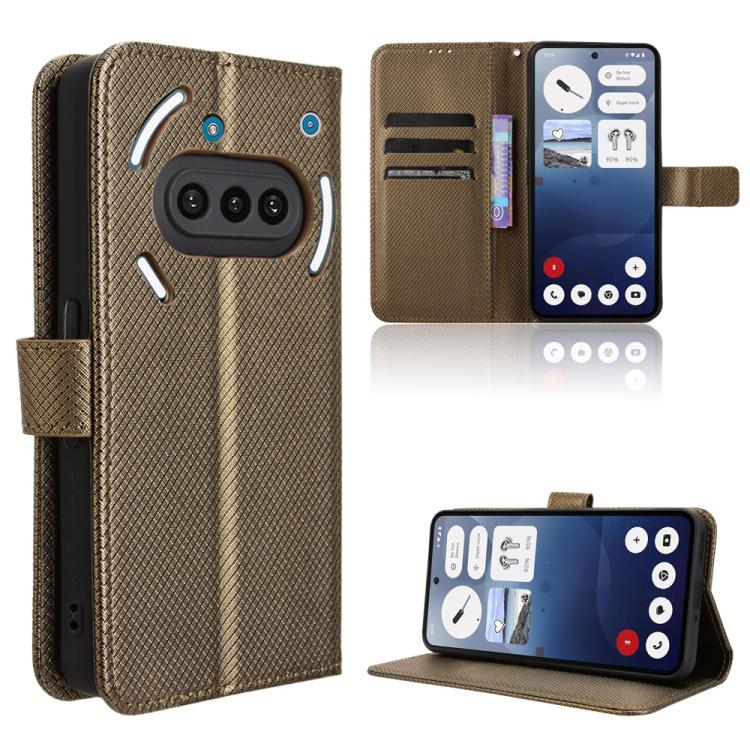 

For Nothing Phone 3a Diamond Texture Leather Phone Case(Brown)