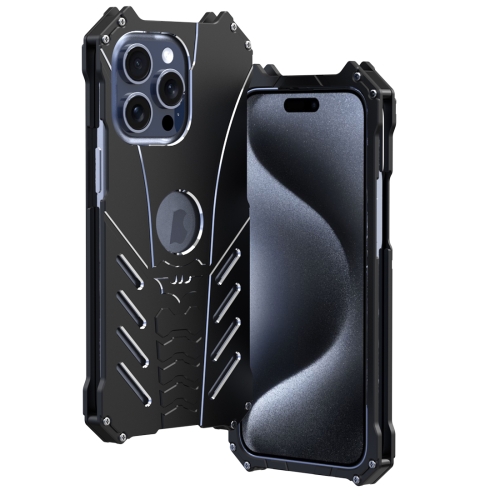 

For iPhone 15 Pro Max R-JUST Batman Metal Mobile Phone Protective Case(Black)