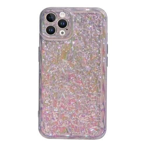 

For iPhone 14 Pro Max Electroplated 3D Stone Texture TPU Phone Case(Transparent)