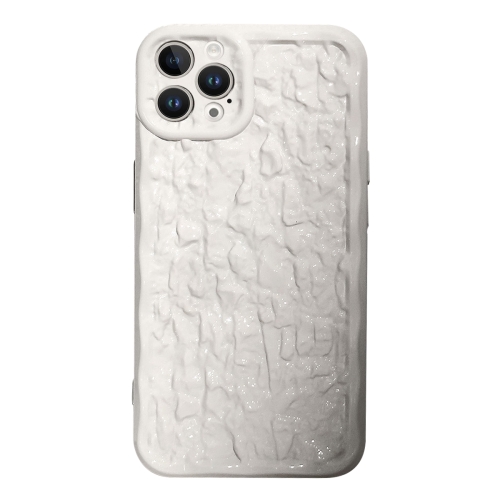 

For iPhone 13 Pro Max Electroplated 3D Stone Texture TPU Phone Case(White)