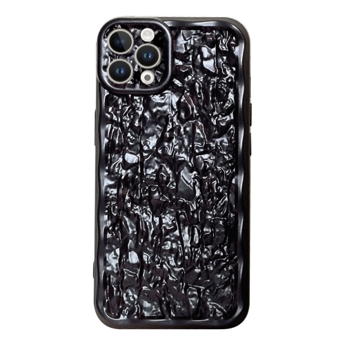 

For iPhone 13 Pro Electroplated 3D Stone Texture TPU Phone Case(Black)