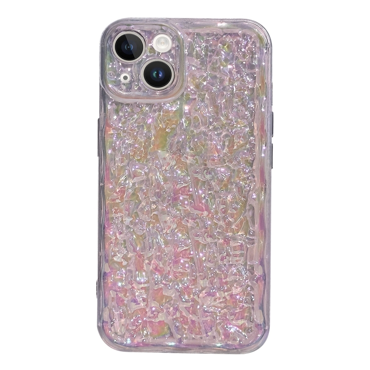 

For iPhone 13 Electroplated 3D Stone Texture TPU Phone Case(Transparent)