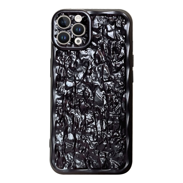 

For iPhone 11 Pro Max Electroplated 3D Stone Texture TPU Phone Case(Black)