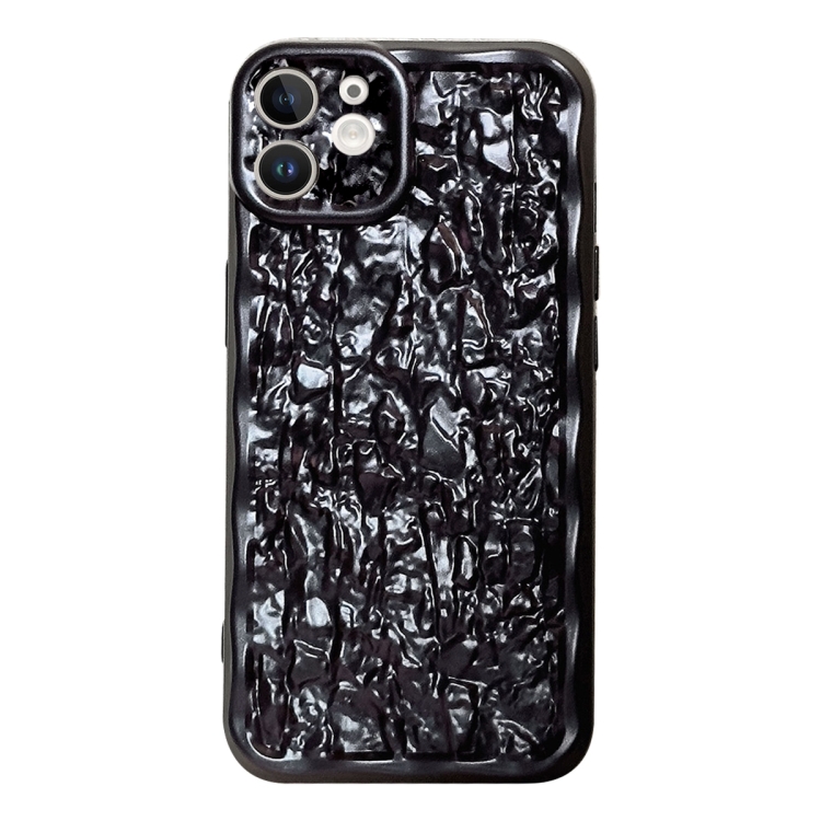 

For iPhone 11 Electroplated 3D Stone Texture TPU Phone Case(Black)