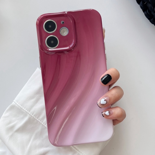 

For iPhone 11 Wave Texture Gradient Color TPU Phone Case(Wine Red-White)