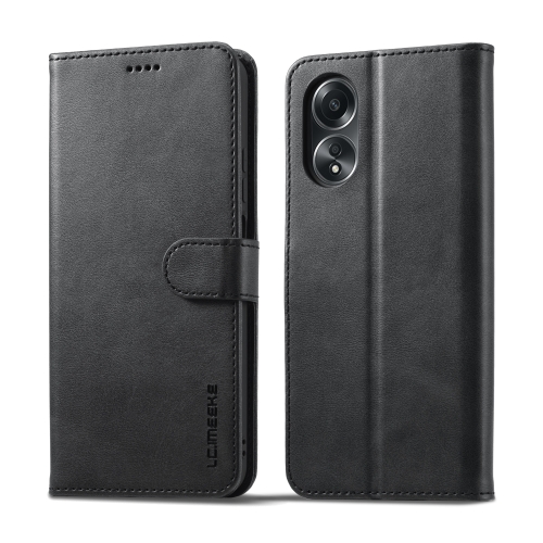 

For OPPO A58 4G / A98 5G / F23 5G LC.IMEEKE Calf Texture Horizontal Flip Leather Case(Black)