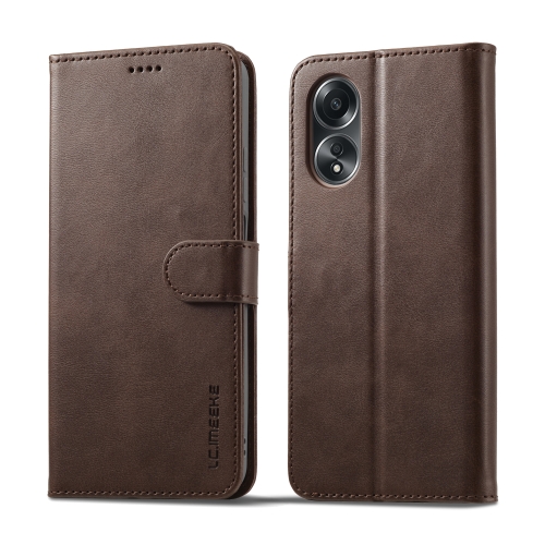 

For OPPO A78 4G LC.IMEEKE Calf Texture Horizontal Flip Leather Case(Brown)