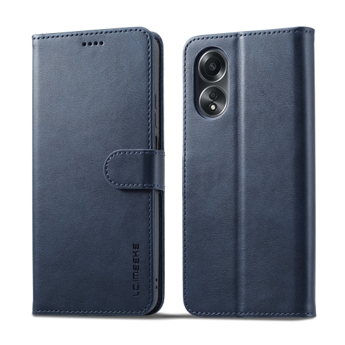 

For OPPO A78 4G LC.IMEEKE Calf Texture Horizontal Flip Leather Case(Blue)