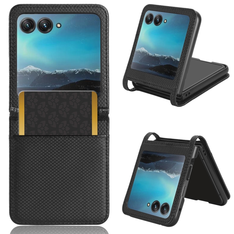 

For Motorola Razr 40 Ultra Diamond Texture Leather Phone Case(Black)