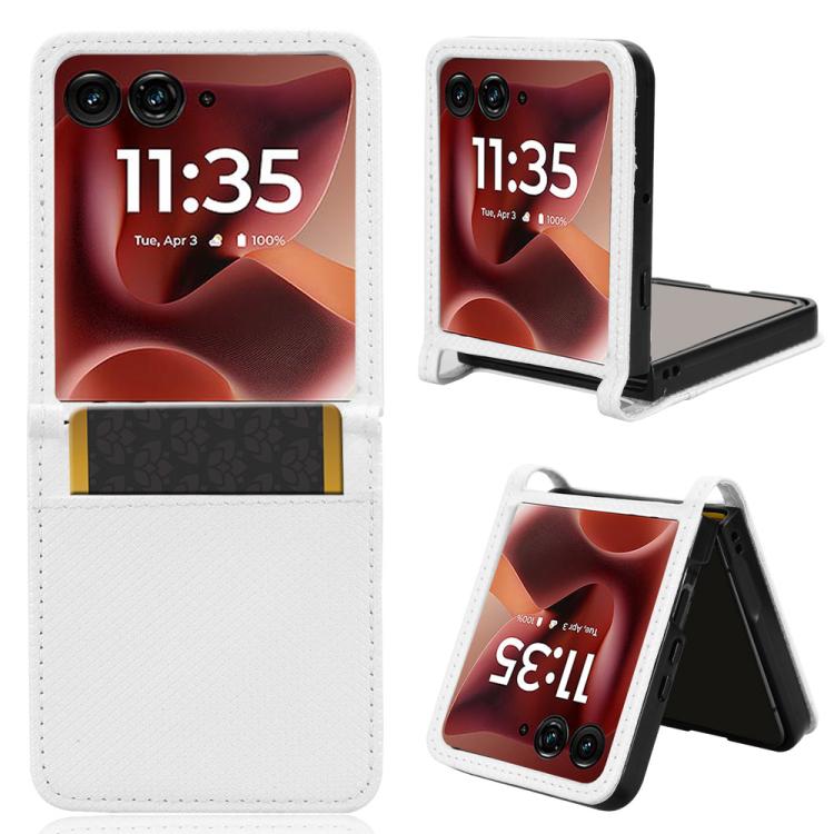 

For Motorola Razr 60 Ultra Diamond Texture Leather Phone Case(White)