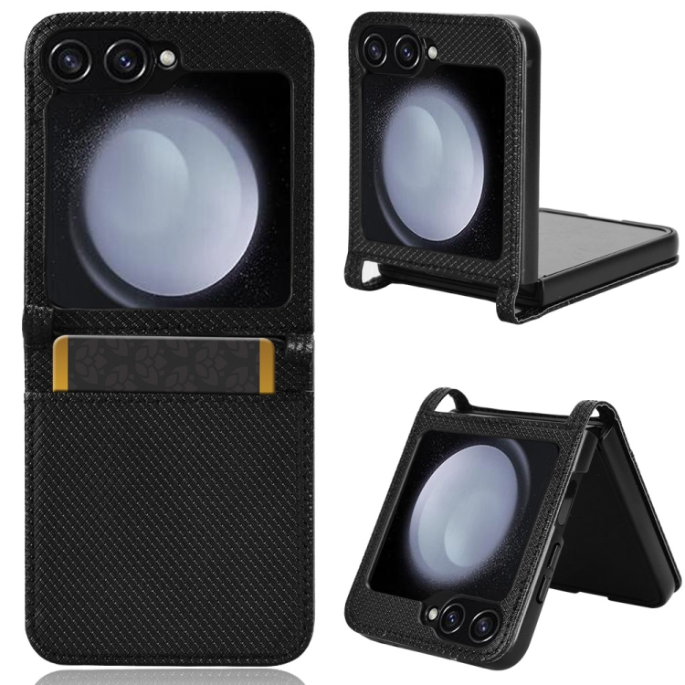 

For Samsung Galaxy Flip6 Diamond Texture Leather Phone Case(Black)