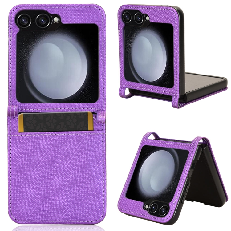 

For Samsung Galaxy Flip6 Diamond Texture Leather Phone Case(Purple)