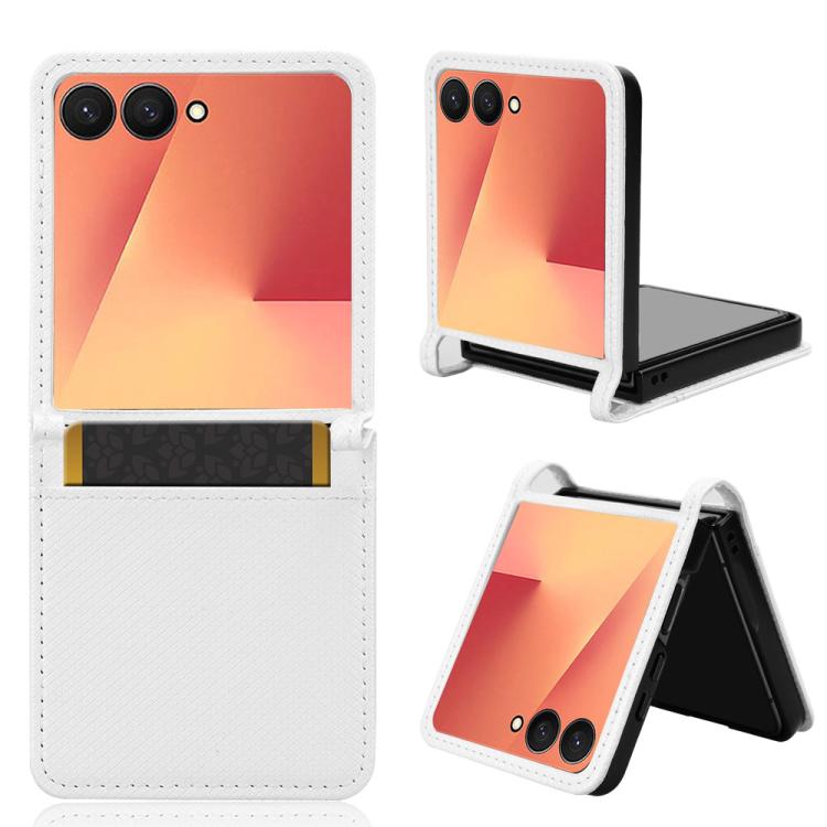 

For Samsung Galaxy Flip7 5G Diamond Texture Leather Phone Case(White)