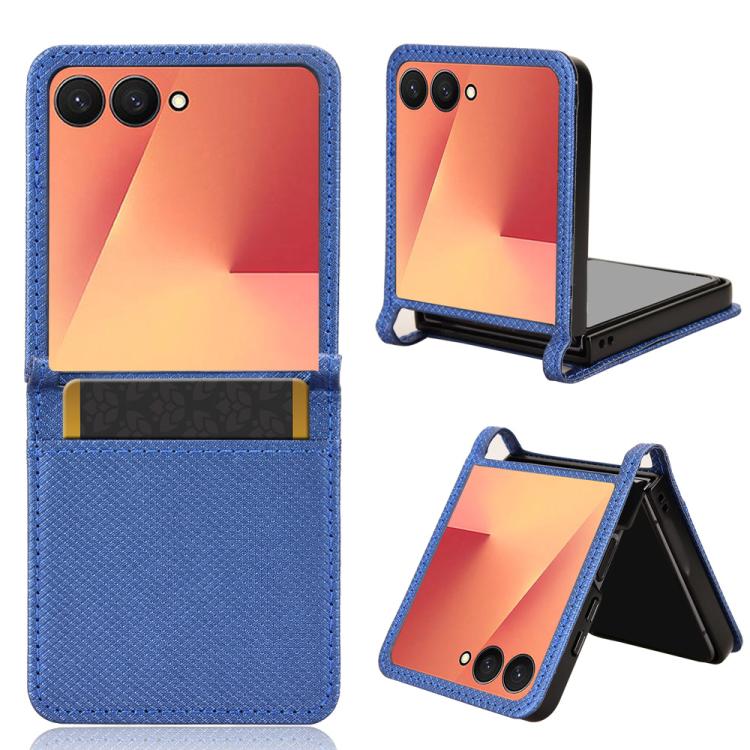 

For Samsung Galaxy Flip7 5G Diamond Texture Leather Phone Case(Blue)