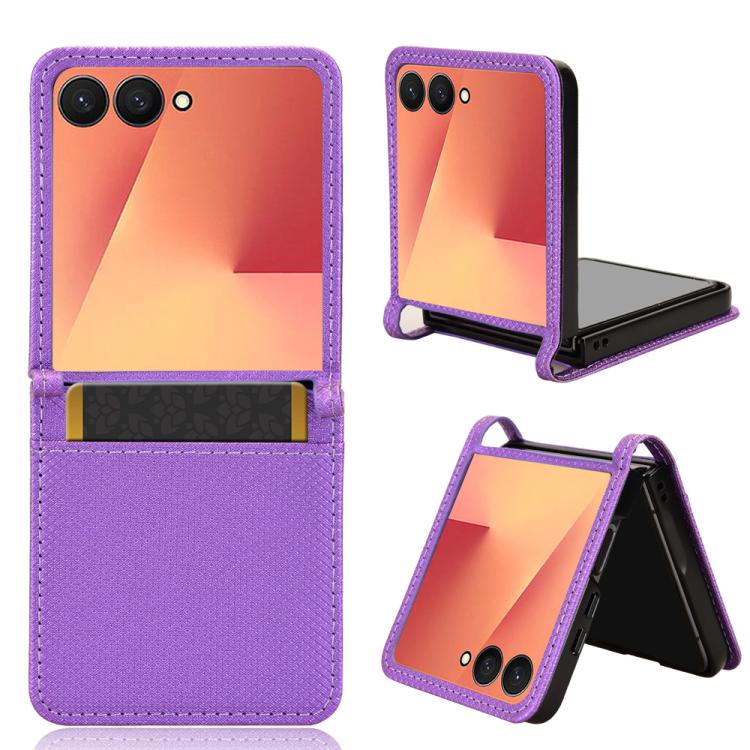 

For Samsung Galaxy Flip7 5G Diamond Texture Leather Phone Case(Purple)
