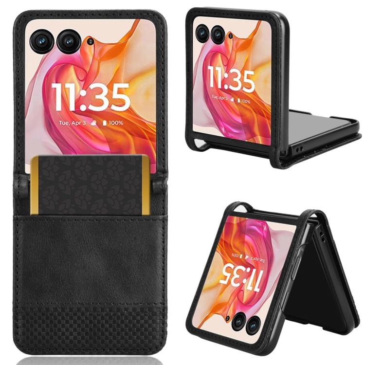 

For Motorola Razr 50 Ultra Retro Texture Leather Phone Case(Black)