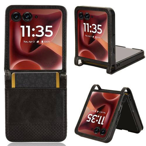 

For Motorola Razr 60 Ultra Retro Texture Leather Phone Case(Black)