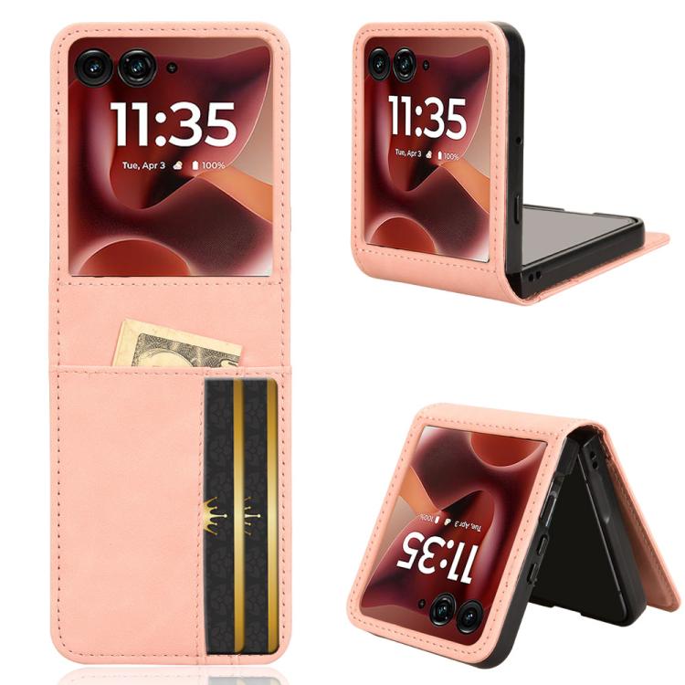 

For Motorola Razr 60 Ultra Skin Feel Card Slot Leather Phone Case(Pink)