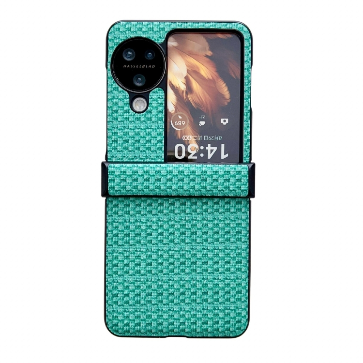 

For OPPO Find N3 Flip Fantasy Weave Pattern Three-piece Set Protective Phone Case(Green)