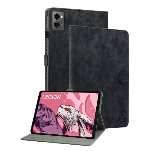 

For Lenovo Legion Y700 2023 Tiger Pattern Flip Leather Tablet Case(Black)