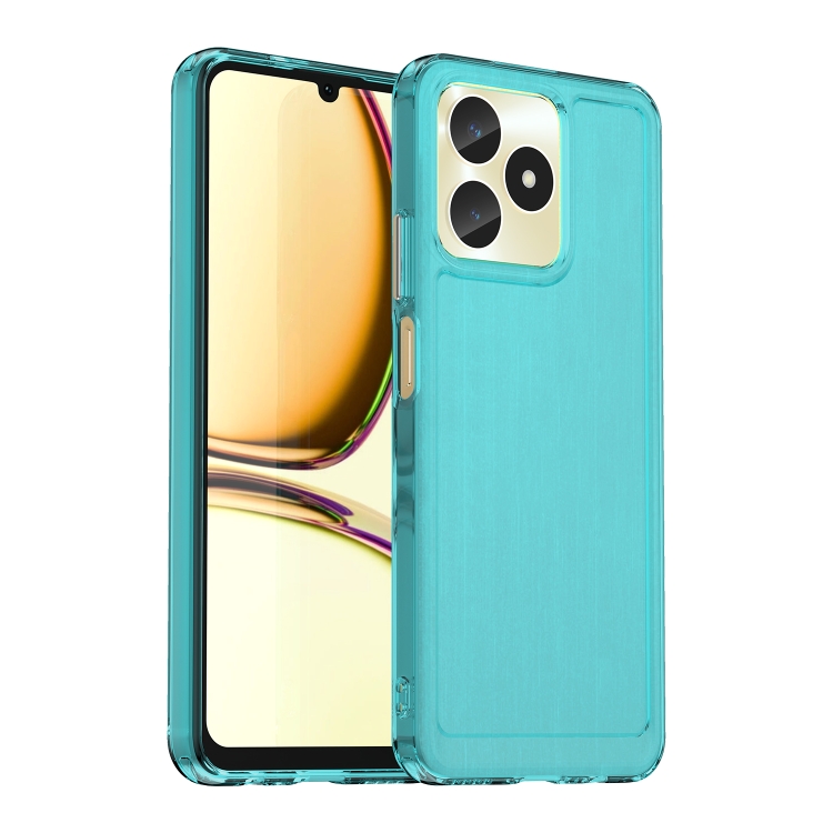 

For Realme C51 Candy Series TPU Phone Case(Transparent Blue)