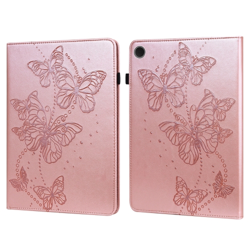 For Samsung Galaxy Tab A9+ Embossed Butterfly Pattern Horizontal Flip Leather Tablet Case(Pink) for samsung galaxy tab s9 embossed butterfly pattern horizontal flip leather tablet case green