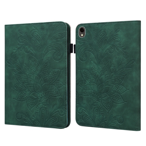

For Samsung Galaxy Tab S9 Lace Flower Embossing Pattern PU Tablet Case(Green)