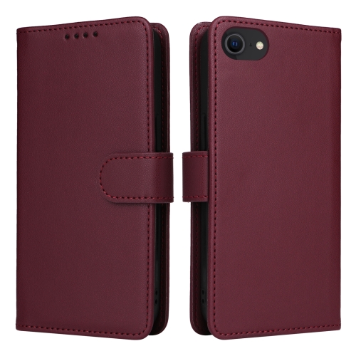 For iPhone 6 / 7 / 8 BETOPNICE BN-005 2 in 1 Detachable Imitate Genuine Leather Phone Case(Wine Red) for iphone 14 pro max imitate liquid skin feel leather phone case with card slots red