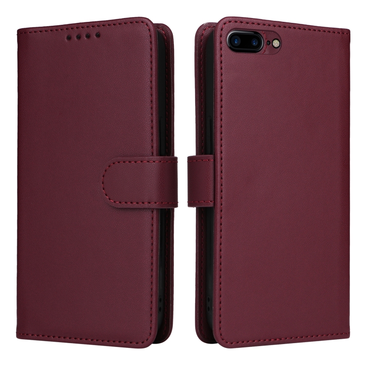 

For iPhone 6 Plus / 7 Plus / 8 Plus BETOPNICE BN-005 2 in 1 Detachable Imitate Genuine Leather Phone Case(Wine Red)