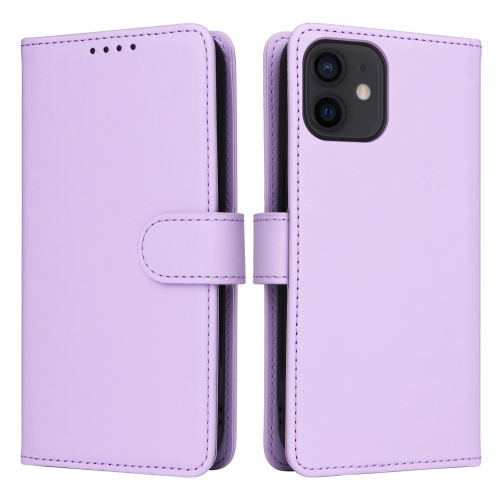 For iPhone 12 Pro / 12 BETOPNICE BN-005 2 in 1 Detachable Imitate Genuine Leather Phone Case(Light Purple) for iphone 15 betopnice bn 005 2 in 1 detachable imitate genuine leather phone case brown