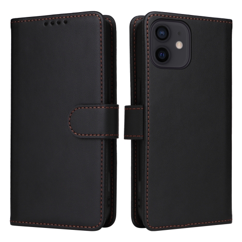 

For iPhone 12 Pro / 12 BETOPNICE BN-005 2 in 1 Detachable Imitate Genuine Leather Phone Case(Black)