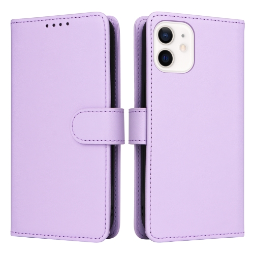 

For iPhone 12 mini BETOPNICE BN-005 2 in 1 Detachable Imitate Genuine Leather Phone Case(Light Purple)