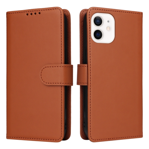 For iPhone 12 mini BETOPNICE BN-005 2 in 1 Detachable Imitate Genuine Leather Phone Case(Brown) for iphone 11 pro betopnice bn 005 2 in 1 detachable imitate genuine leather phone case blue