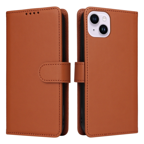 

For iPhone 14 Plus BETOPNICE BN-005 2 in 1 Detachable Imitate Genuine Leather Phone Case(Brown)