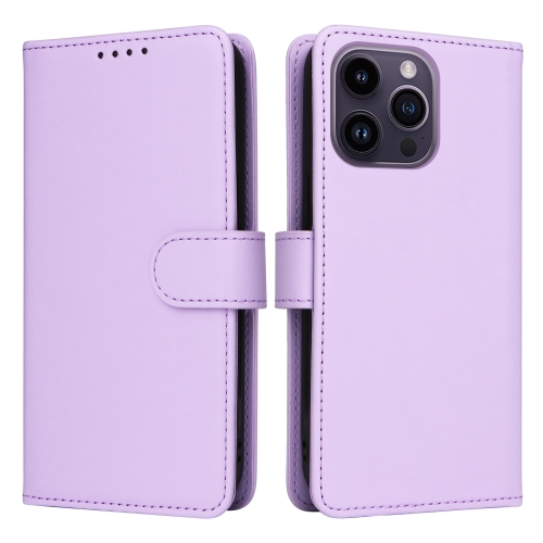 

For iPhone 14 Pro Max BETOPNICE BN-005 2 in 1 Detachable Imitate Genuine Leather Phone Case(Light Purple)