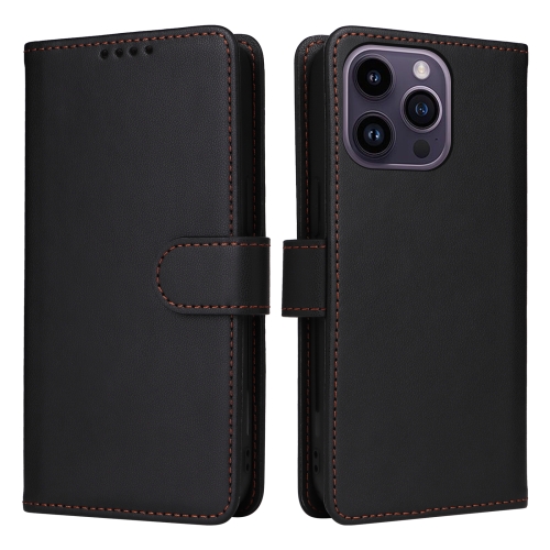 For iPhone 14 Pro Max BETOPNICE BN-005 2 in 1 Detachable Imitate Genuine Leather Phone Case(Black)