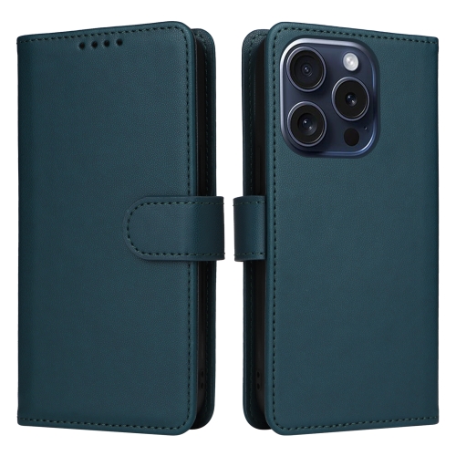 For iPhone 15 Pro BETOPNICE BN-005 2 in 1 Detachable Imitate Genuine Leather Phone Case(Blue) for iphone 14 pro betopnice bn 005 2 in 1 detachable imitate genuine leather phone case blue