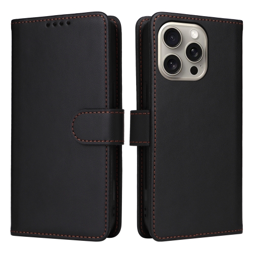 

For iPhone 15 Pro Max BETOPNICE BN-005 2 in 1 Detachable Imitate Genuine Leather Phone Case(Black)