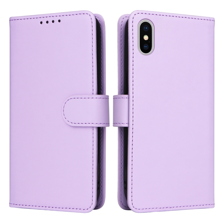 

For iPhone X / XS BETOPNICE BN-005 2 in 1 Detachable Imitate Genuine Leather Phone Case(Light Purple)