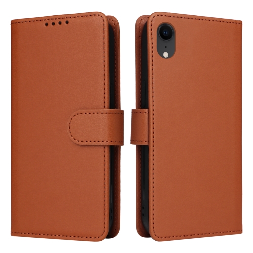 For iPhone XR BETOPNICE BN-005 2 in 1 Detachable Imitate Genuine Leather Phone Case(Brown)