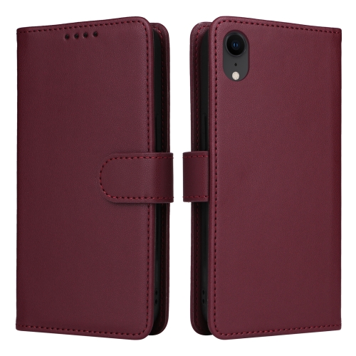 

For iPhone XR BETOPNICE BN-005 2 in 1 Detachable Imitate Genuine Leather Phone Case(Wine Red)