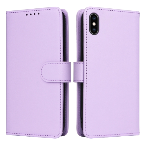 

For iPhone XS Max BETOPNICE BN-005 2 in 1 Detachable Imitate Genuine Leather Phone Case(Light Purple)